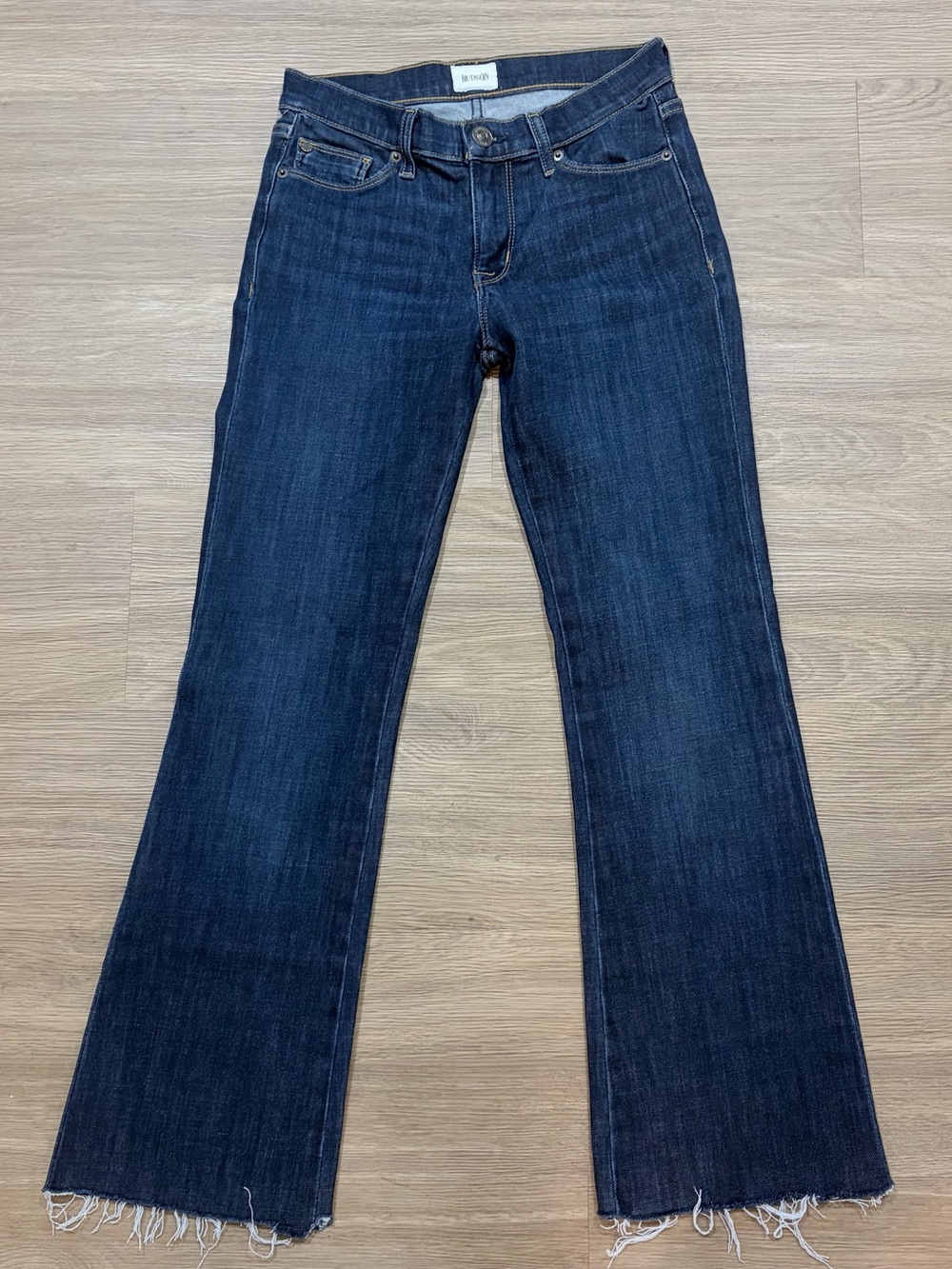 Hudson Jeans Dark Wash Raw Hem Bootcut Flare Jeans Size 26